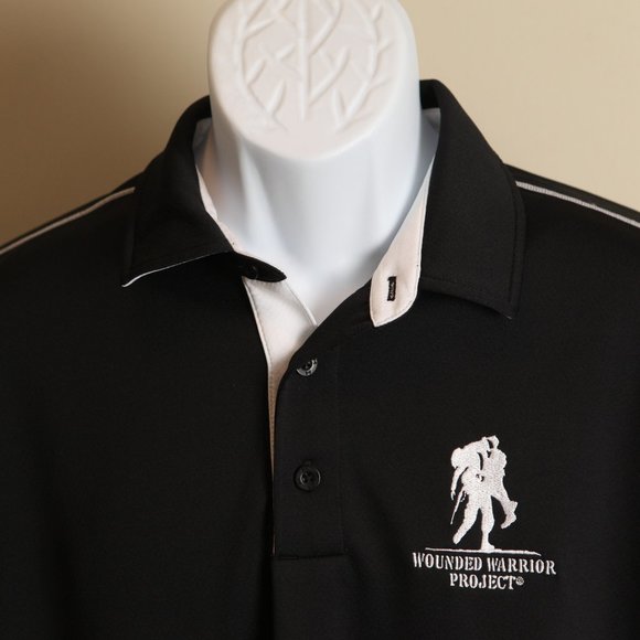 Under Armour Other - Under Armour Men's black w/ white Wounded Warrior Project polo shirt Large L
